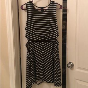 XHILARATION cut out striped skater dress